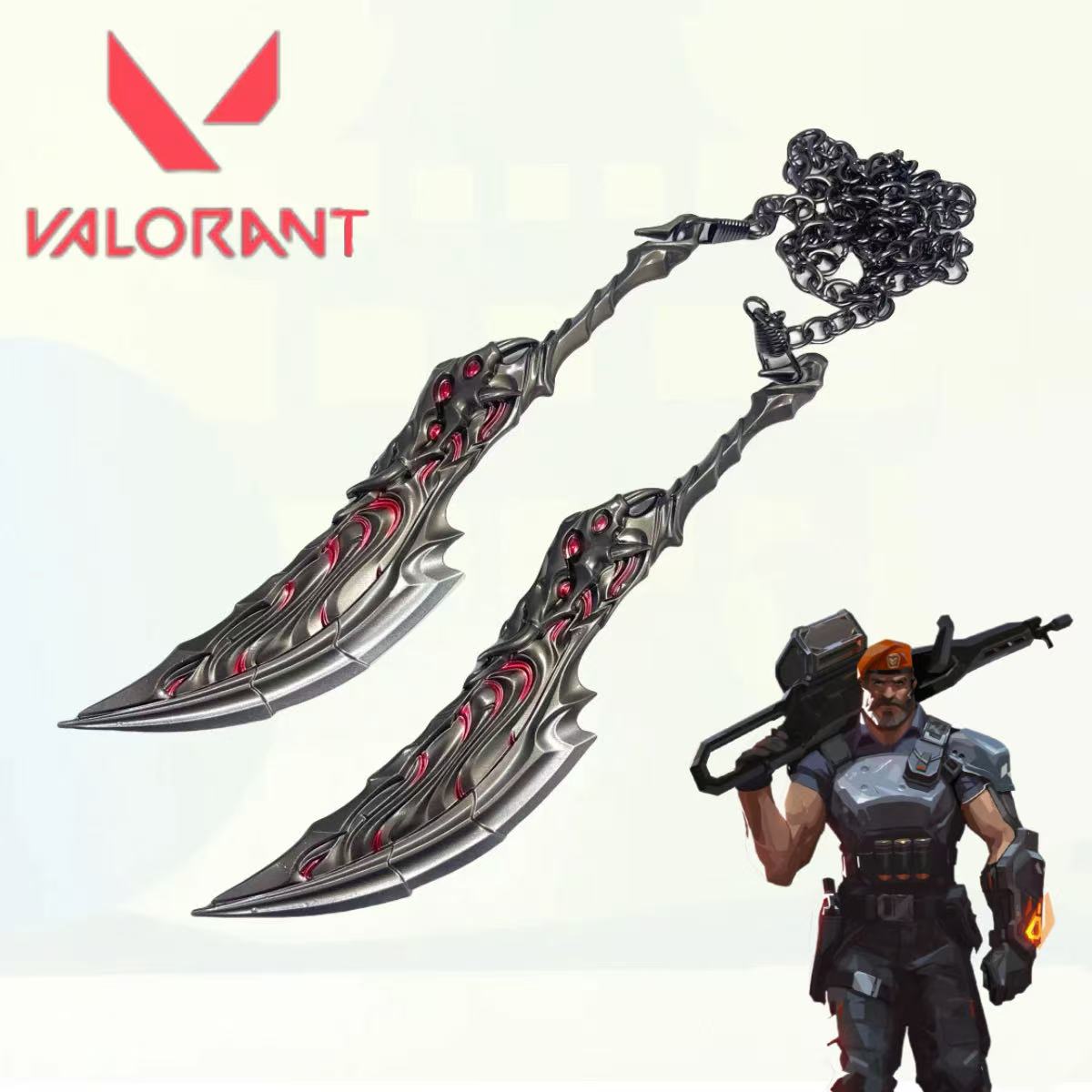 Cosplay Flame Prop - Spada Katana in Metallo Valorant Flame