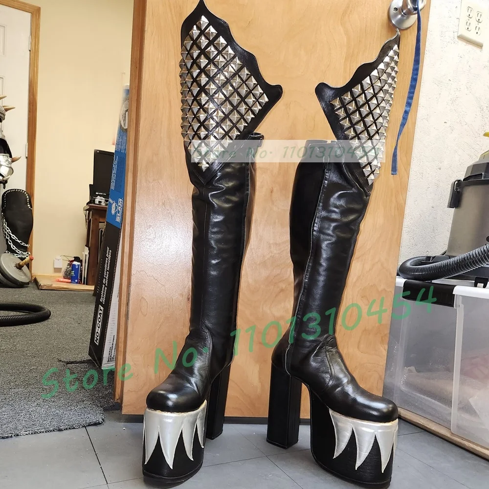 Cosplay Flame Prop - Stivali da demone con piattaforma alta