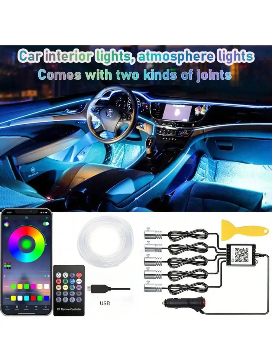 Luci interne per auto, barra l - Led El Wire recensione e prezzo
